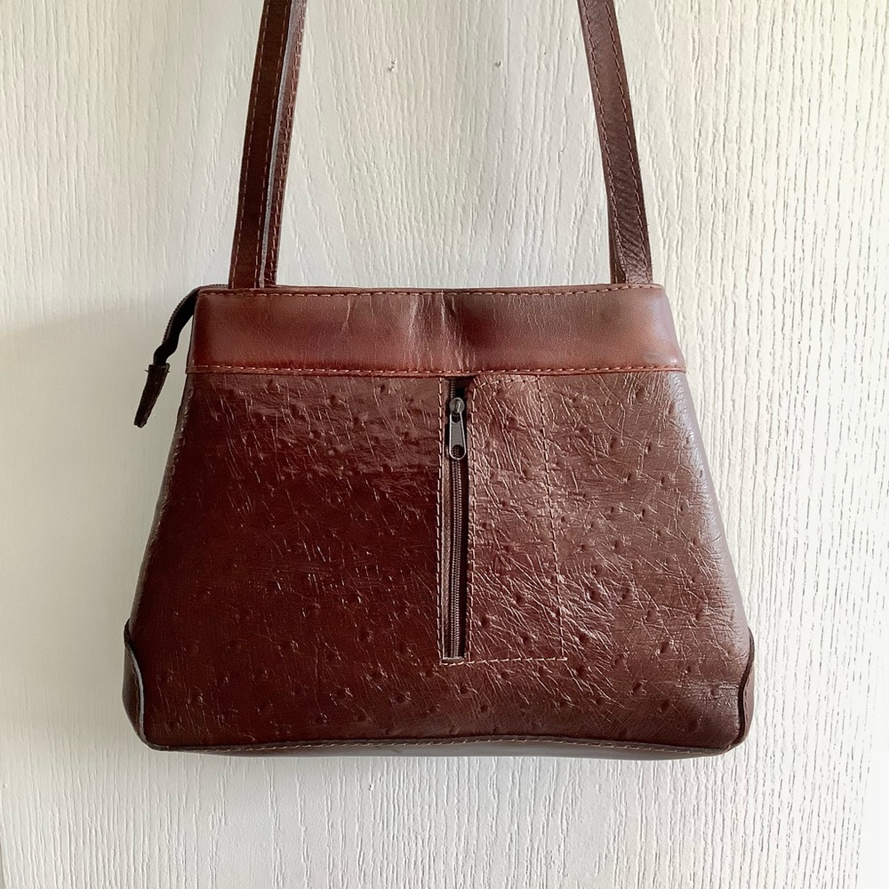 Rare Vintage Byblos Graziella Italian Leather Brown Handbag - Picture 5 of 15